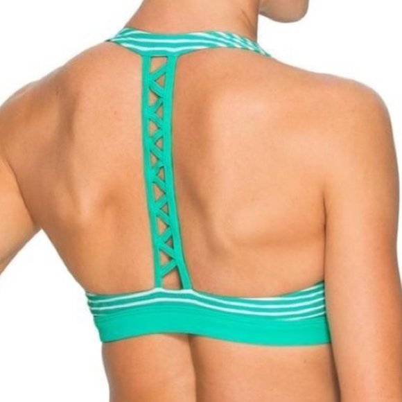 Athleta Other - Athleta Zahara Blue White Stripe Cage Bikini Top S